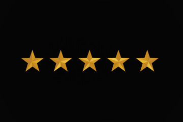 Five star symbol, the concept of a positive rating, reviews and feedback on black background - 548291935