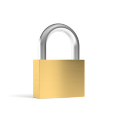 Padlock isolated on white background. 3d illustration.