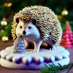 hedgehog in the snow