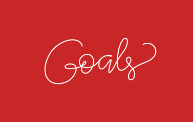goals word lettering design in continuous line drawing