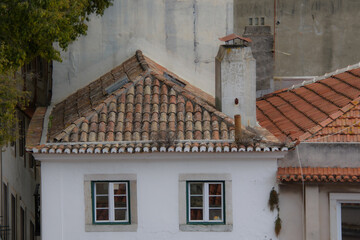 View of the city of Lisbon in Portugal and its architecture from the St-Georges Castle