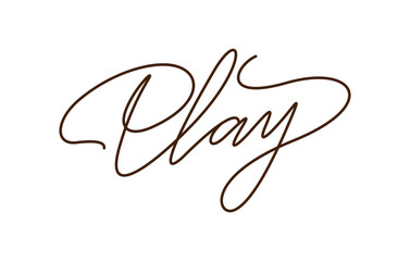 play word lettering design in continuous line drawing