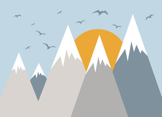 geometric mountains landscape texture for wallpaper vector