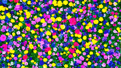 カラフルな花の背景　テクスチャ　素材