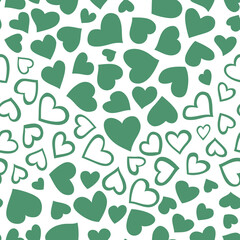 seamless vector pattern with hearts, valentine day, green hearts 