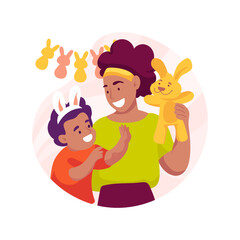 Stuffed bunny isolated cartoon vector illustration.