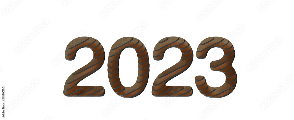Poster Typography design of 2023 with 3d style design