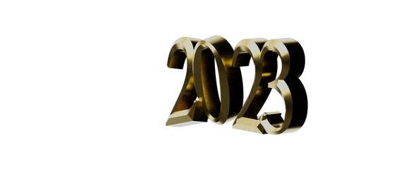 Typography design of 2023 with 3d style