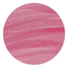 Pink watercolor brushstrokes circle on transparent background 
