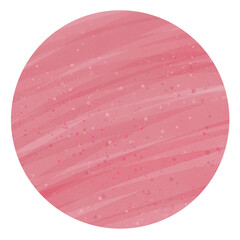 Pink watercolor brushstrokes circle on transparent background 