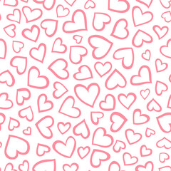 seamless pattern with hearts, valentine day, pink herats