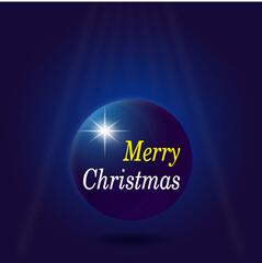 Christmas ball isolated on blue background