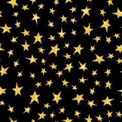 Seamless pattern with hand drawn doodle stars