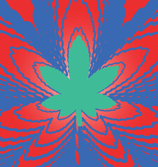 Marijuana Green leaf Art. Pop Art Style. Abstract. Ganja. Drug. Hemp marijuana hemp leaves