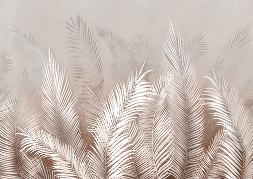 Fototapeta Brown tropical leaves texture wallpaper