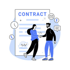 Employment agreement abstract concept vector illustration.