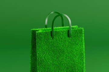 Conscious consumption - refusal buy bag on Green Friday. 3d rendering - obrazy, fototapety, plakaty