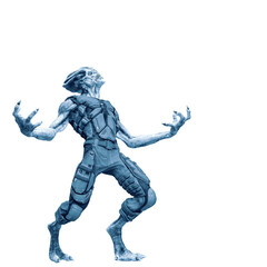 alien warrior looking up two