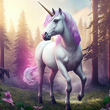 A magnificent unicorn. Mysterious and magical. 