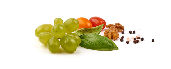 Fresh green grape, isolated on white background. High resolution image.