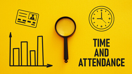 Time and attendance is shown using the text
