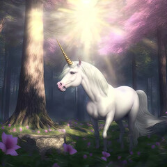 Naklejka premium A magnificent unicorn. Mysterious and magical. 
