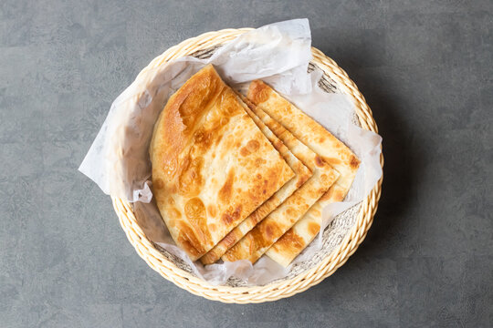 Laccha Parata or lachha paratha served in basket isolated on table top view of asian and indian food