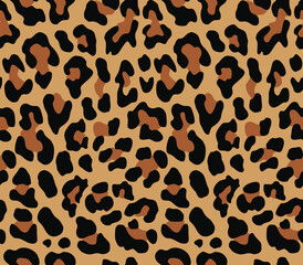 
Leopard pattern vector seamless print, classic fabric texture, animal background, cat spots