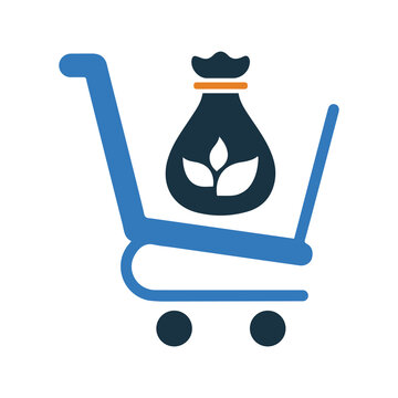 Agriculture, Cart, Harvest, Shopping Trolley Icon. Simple Editable Vector Graphics.