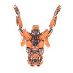 cyber mech is just flying front view