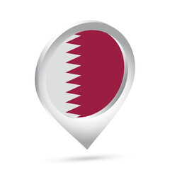 Qatar flag 3d pin icon