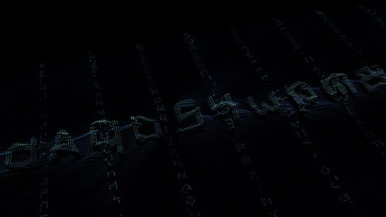 Scrambled data password with authorization digital display effect animation 