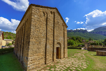 San Caprasio Medieval Romanesque Church built around 1020-1030 AD in Santa Cruz de Serós, Aragón, Spain