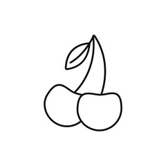 Cherry icon, filled flat sign, solid pictogram isolated on white, logo illustration