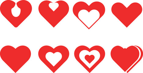 
Love Heart Icons Set