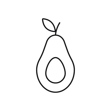 Outline, simple avacado icon