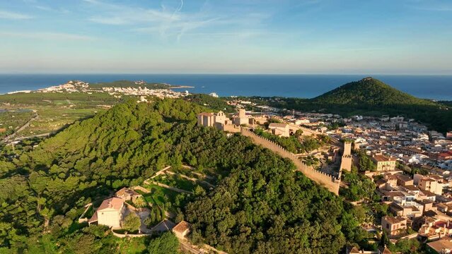 Aerial view of Mallorca. Balearic Islands. Castell de Capdepera. Spain.