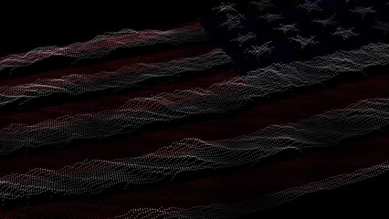 United States of America flag digital led dots effect