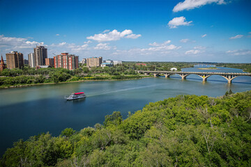 Naklejka premium Downtown Aerial View of the City of Saskatoon