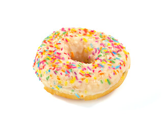 sweet doughnut on white background