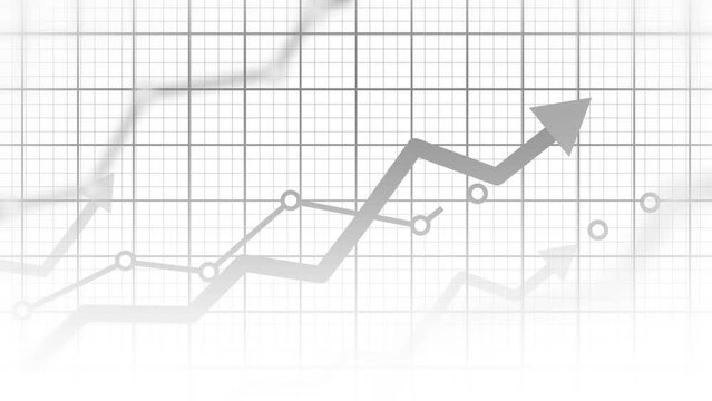 Arrow Graph and Chart raising Up on white background. business Finance Growth, stock market  profit and Investment 