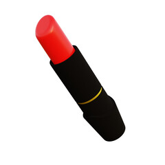 Realistic 3D Icon Red Lipstick. 3D rendering.
