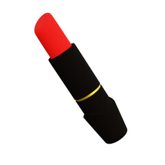 Realistic 3D Icon Red Lipstick. 3D rendering.