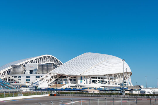 Russia Sochi July 2022: Olympic Park, Fisht Stadium.