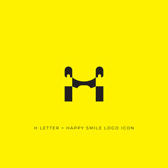 H letter smile logo icon