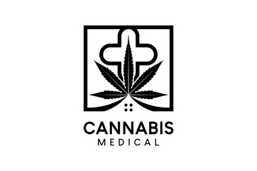 Medical cannabis logo design or medical cannabis home