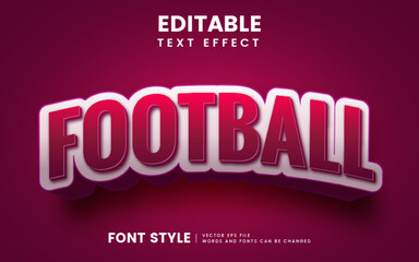 Fototapeta premium Editable 3d football text effect. Fancy sporty font style perfect for heading and title.