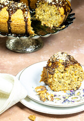 homemade Chocolate carrots pound cake with nuts