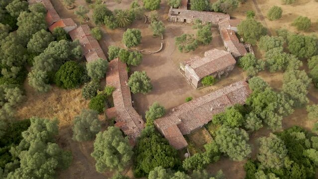 Drone view of the Sanctuary of Santa Cristina in Oristano, Sardinia