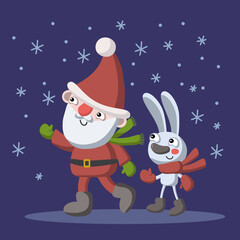 Santa Claus with a bunny